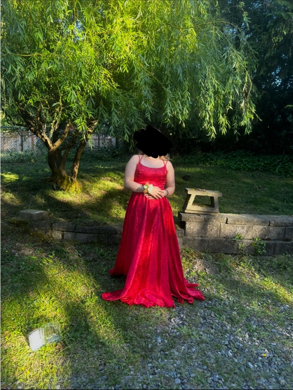 Red Satin Prom Dress